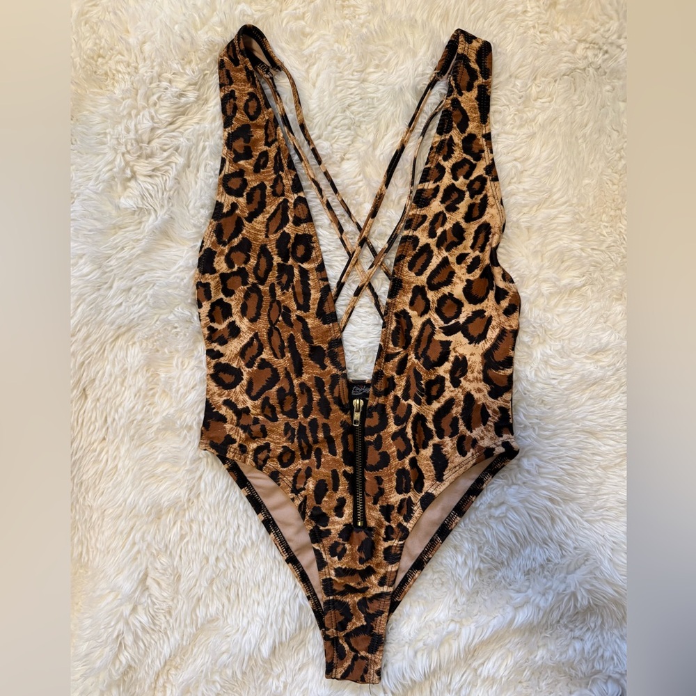 Forplay Leopard Print One Piece Swimsuit - Picture 2 of 4